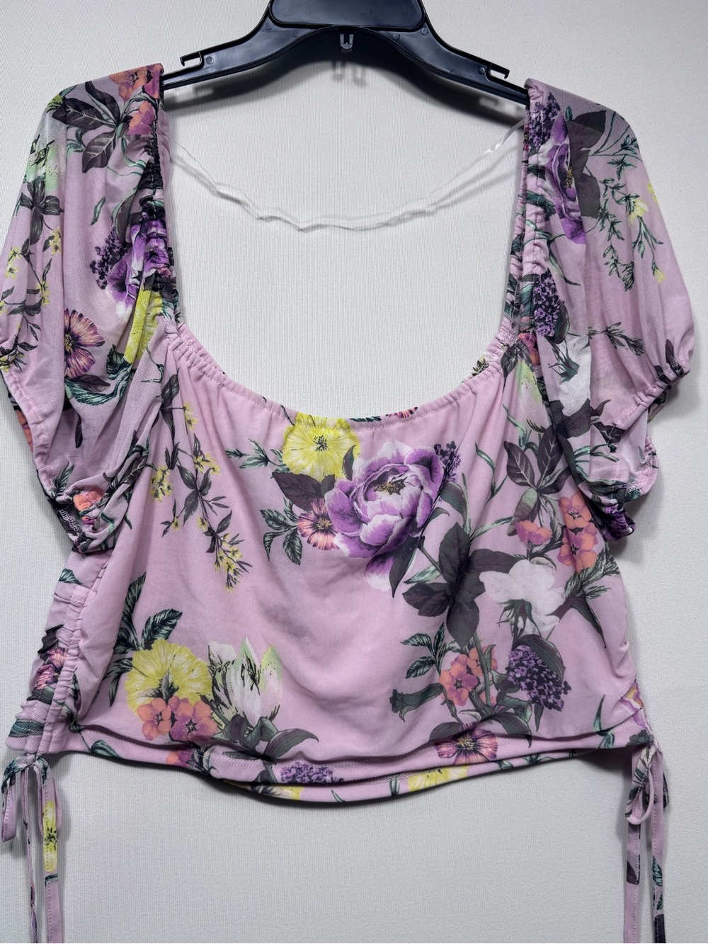 Love Fire Womens Floral Crop Top Blouse Multicolor, Size 1X - Picture 8 of 9